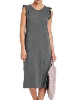 Universal Thread Heather Gray Ruffle-Sleeve Midi Dress